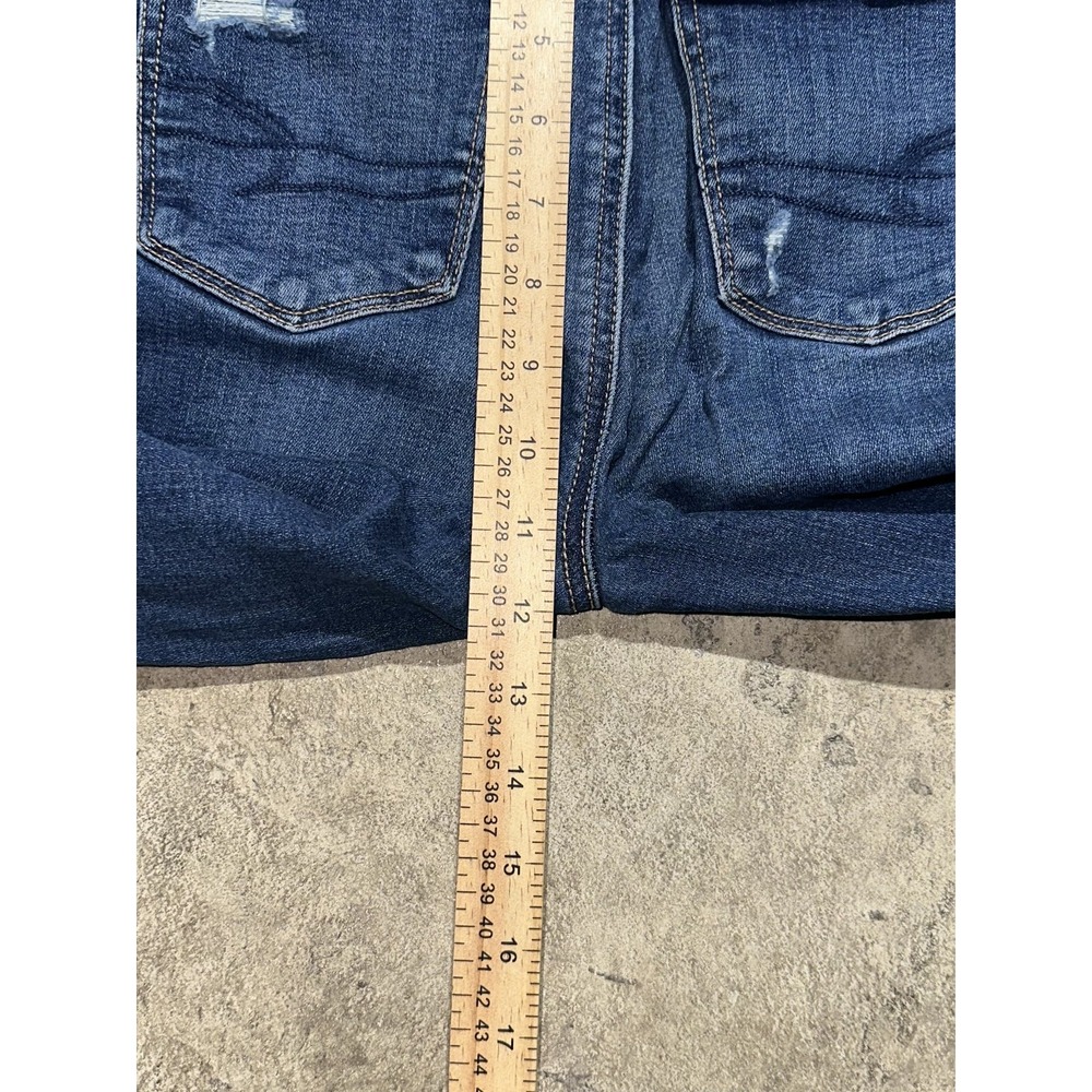 American Eagle Womens Size 0 Low Rise Stretch Distressed Denim‎ Jeggings Blue - Picture 10 of 11